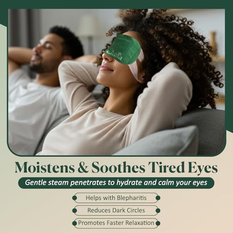 16 Pack Calma Heated Eye Mask - Hot Compress For Eye Fatigue - Helps Relief Dry Eyes, Blue Light Strain, Headaches and Dark Circles (Unscented)