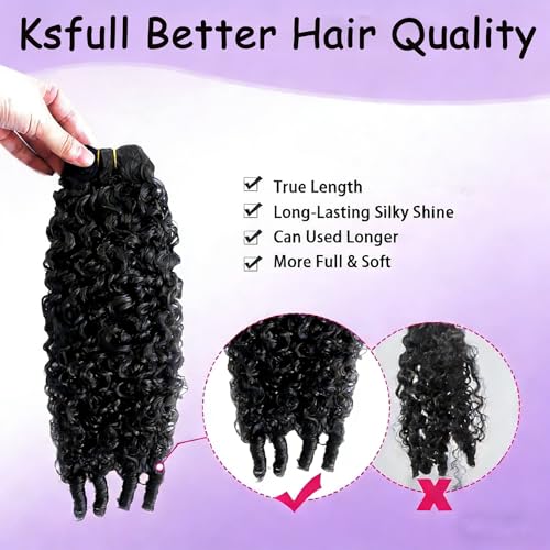 12 Inch Burmese Curly Human Hair Bundles Water Wave Spiral Curl Natural Black