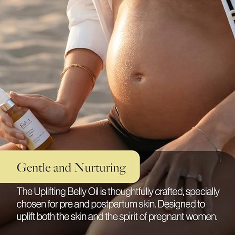 Esker Natural Uplifting Belly Oil | (2.0oz) | Plant-Based Formulated with Antioxidants Promoting Deep Hydration and Cell Regeneration | Skin Stays Nourished and Resilient During Pregnancy