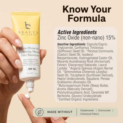 Mineral Face Sunscreen SPF 50 Vanilla Coconut - Non-Nano Zinc Oxide, Hydrating & Reef Friendly