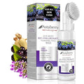 Acai Berry Foaming Face Wash Daily Facial Cleanser | Hyaluronic Acid, Silicon Exfoliating Scrub Brush | Anti Aging, Hydrating, Acne, Dark Spot Control for Sensitive Dry Oily Skin