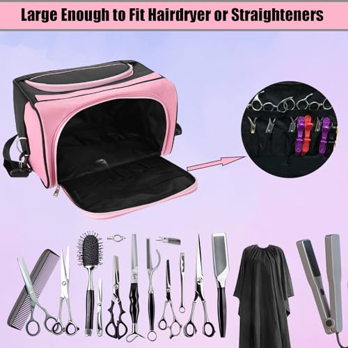 Large Capacity Hairdresser Bag with Handle and Shoulder Strap for Salon Tools
