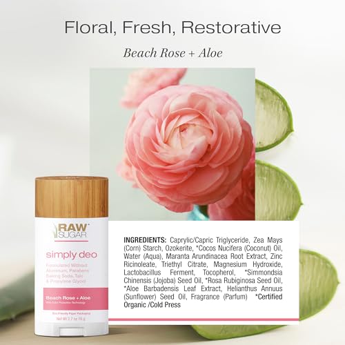 Aluminum Free Deodorant Stick Pack – Natural Freshness for Women & Men, Beach Rose & Aloe Scent