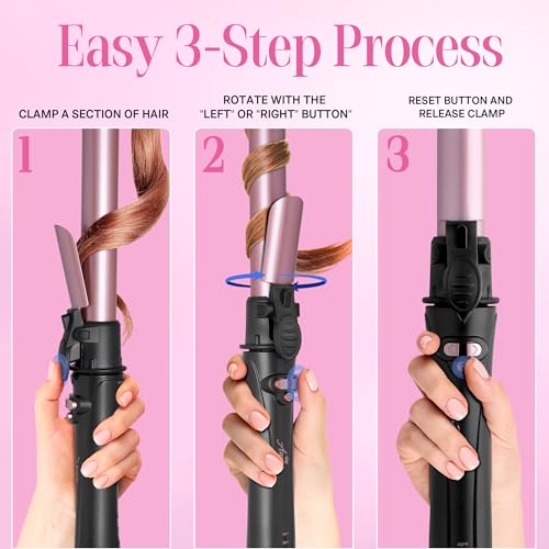 1 Inch Rotating Curling Iron for Beach Waves - Automatic Hair Curler