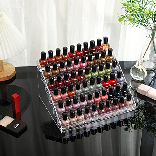 Acrylic Nail Polish & Essential Oil Rack - 6 Layers, Holds 54 Bottles, Clear Organizer