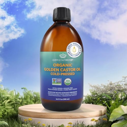 Queen of the Thrones Organic Golden Castor Oil 16.9 oz - Pure Skin & Hair Care