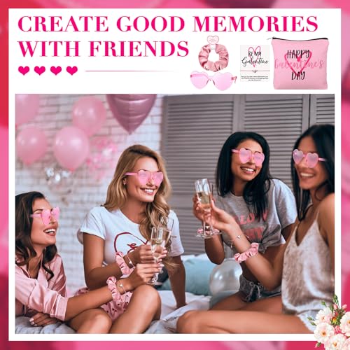 Galentine's Day Gift Set 60-Piece with Makeup Bags, Bracelets, Sunglasses & Greeting Cards