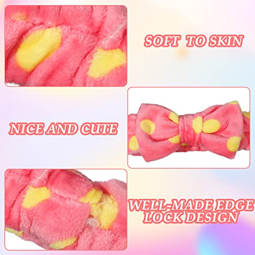 36-Pack Soft Plush Face & Hair Headbands with Bow Design for Makeup & Spa