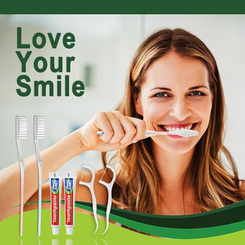100 Pack Disposable Toothbrushes with Toothpaste & Floss - Individually Wrapped, Travel-Friendly, Soft Bristles, Family Use Variation of THIS listing
