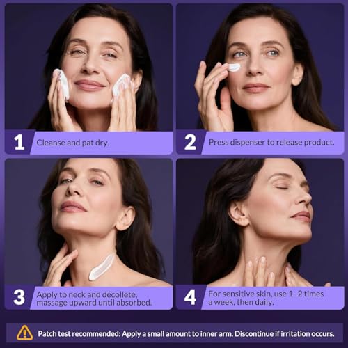 Neck Cream for Tightening and Firming, Fast-Absorbing Anti-Aging Neck & Face Cream with Collagen & Peptides, Visible Results in Days, Daily Moisturizing for Neck, Face & Chest, 1.7 Fl Oz