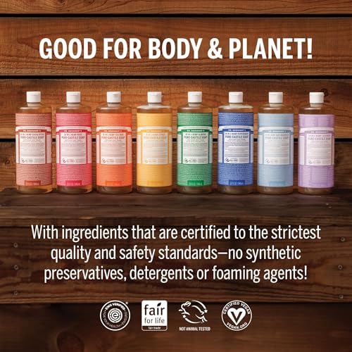 Organic Castile Soap with Sandalwood & Jasmine Oil - 128 Fl Oz, Concentrated & Moisturizing