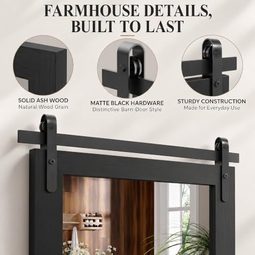 PAIHOME Black Farmhouse Bathroom Vanity Mirror 22x30 with Wooden Frame - Variation of THIS listing