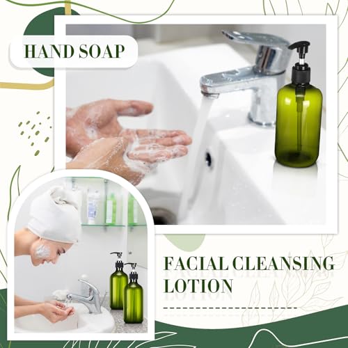 Green Plastic Pump Bottles Set 12 x 16.9 oz Dispensers for Soap & Liquids Variation of THIS listing