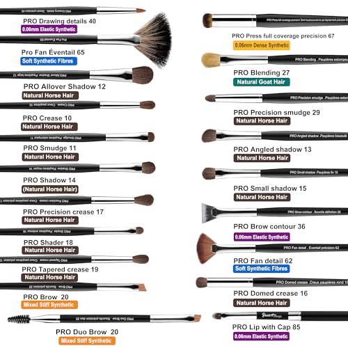 Bueart Design 36Pcs PRO Grade Natural Goat Hair Pony Bristles Makeup Brushes Set with Super Holder Professional-Grade Precision & Luxury Brush for beauty enthusiasts&professionals Makeup Artist