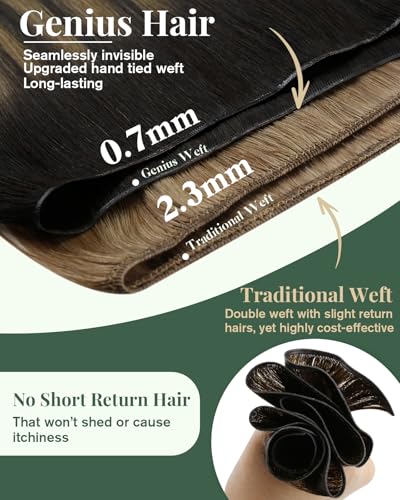 Genius Sew-in Weft Hair Extensions 22in 80g Brown Balayage G-4184 (Ugeat)