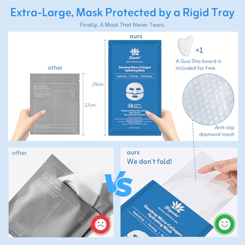 Hydrogel Face Mask 4-Pack with Collagen & Hyaluronic Acid for Deep Hydration