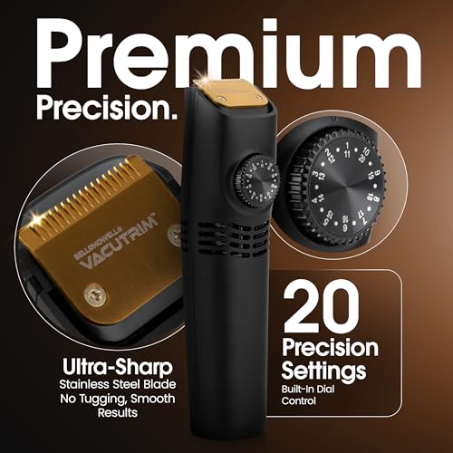 Bell+Howell Vacutrim Cordless Beard Trimmer with Vacuum & 20 Settings