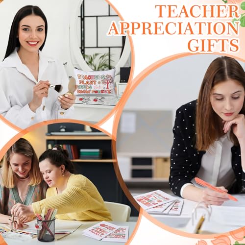 Boho Teacher Gifts Set - Heart Design Makeup Bag Socks Notebooks Keychains (40 Pieces)