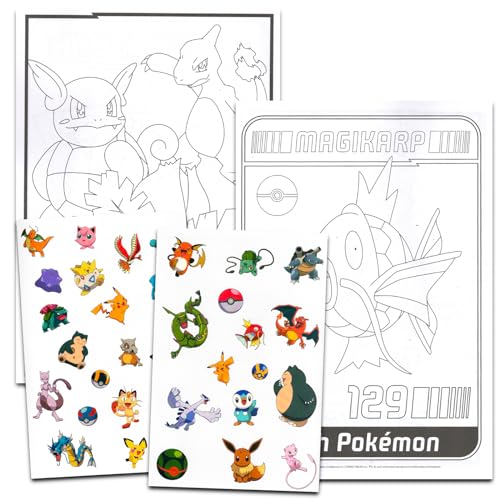 Pokemon Tattoos Party Favors Set - 70 Temporary Tattoos for Kids, Boys, Girls Plus Trading Cards, More | Pokemon Party Supplies Pack