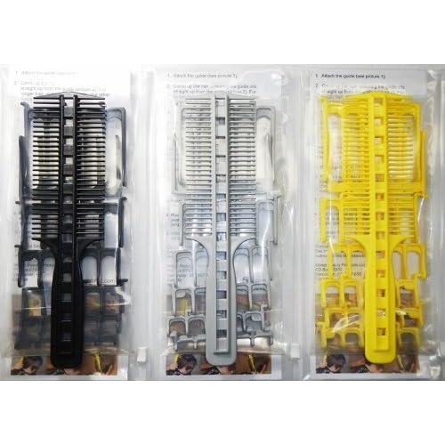 Scissor Clipper Over Comb Hair Cutting Tool - DIY Home Hair Cutting Guide Comb Set (Classic Set, Yellow)