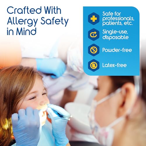 Inspire Nitrile Exam Gloves Large Light Blue Disposable Latex-Free Medical Gloves