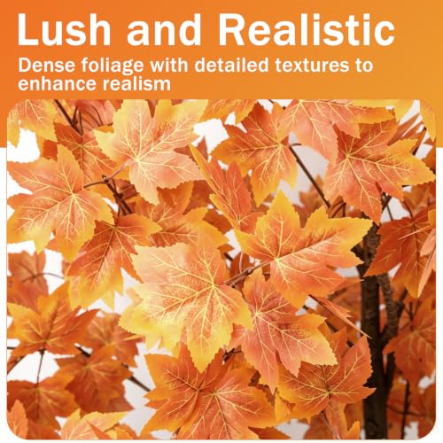Artificial Fall Maple Tree 5FT for Indoor Outdoor Decor - Vibrant Autumn Leaves
