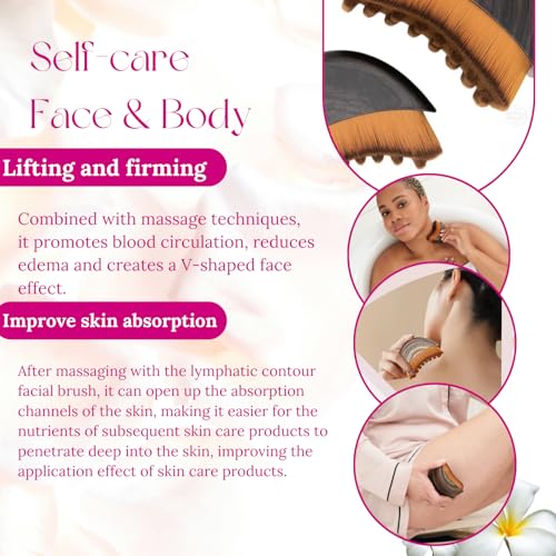 Premium Lymphatic Contour Face Brush ? Anti-Puffiness Sculpting Tool for Detox, Lifting & Facial Massage, Soft Dry Bristles for Lymphatic Drainage & Enhanced Skincare Absorption (2 pcs)