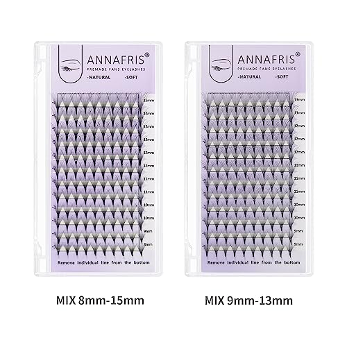 Premade Fans Eyelash Extensions 10D Thickness 0.07 D Curl 8-15mm Mix Short Stem Pointy Base Premade Volume Lash Extensions C D Curl(10D-D-0.07,8-15mm Mix)