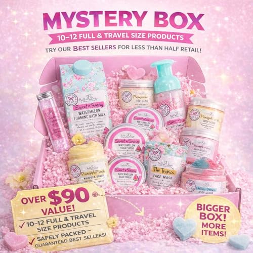 Bella & Bear Spa Gift Set for Girls & Teens ? Over $90 Value Beauty Mystery Box ? 10?12 Full & Travel Size Bath, Body & Skincare ? Birthday & Holiday Gift