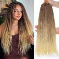 ZRQ 8 Pack Senegalese Twist Crochet Hair 18 Inch Ombre Blonde Pre Looped Synthetic Braids – Small Havana Twist for Women & Kids, 27/613#