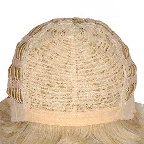 ColorGround Medium Long Curly Blonde 80s Rocker Wig for Women