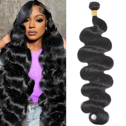 Black Body Wave Human Hair Bundles - 28 Inch Brazilian 12A Virgin Hair