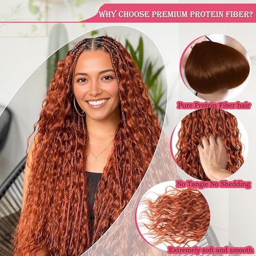 24 Inch Goddess Box Braids Hair Extensions - Protein Fiber 350# / 8 Pack