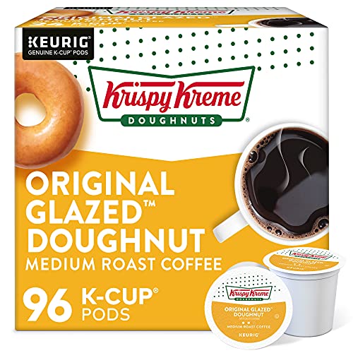 Krispy Kreme Original Glazed Doughnut Flavored Coffee Pods - 96 Count, Keurig Compatible, Medium Roast, Recyclable