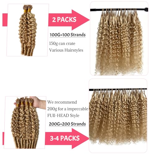 24 Inch Ombre Honey Blonde to Bleached Blonde Human Hair Bundles Knotless Crochet Hair - Lightweight & Reusable