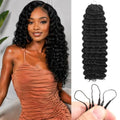 Nescorner Feather Crochet Hair 14 Inch Deep Wave 100 Strands for Black Women - 1B
