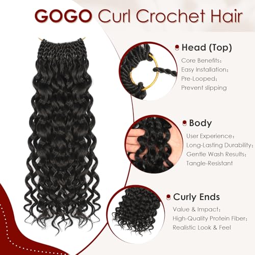 120 Strands Crochet Hair 12 Inch 1B - Easy Install, Soft Curly Protective Style