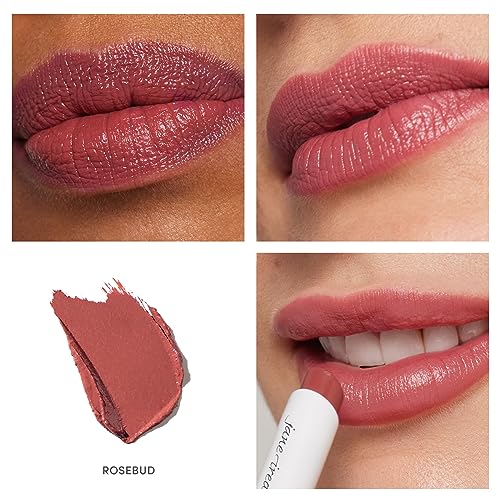 Jane Iredale ColorLuxe Hydrating Cream Lipstick Rosebud – Vegan, Satin Finish, Bold Pigment