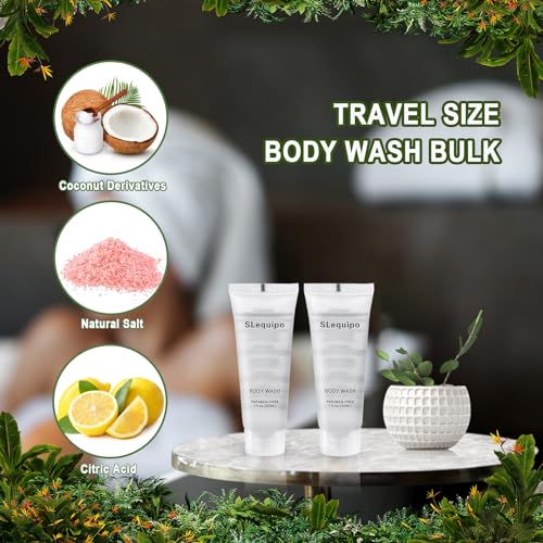 Travel Size Body Wash (1 fl oz, 50 Pack), Refreshing Hotel Body Wash, Mini and Small Size Guest Hotel Toiletries in Bulk