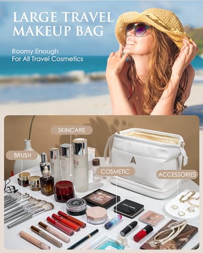 Personalized Bridesmaid Makeup Bag - White / A - Gift for Women