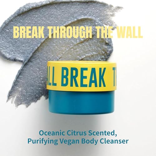 Break Body Scrub - Aromatic Citrus Exfoliator with Charcoal & Andes Salt (10.1 oz) - Vegan, Calming, Pore Purifying - Variation of Aromatic Citrus