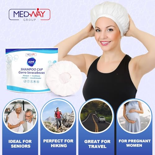 MedVance Rinse-Free Shampoo & Conditioner Shower Cap 6 Pack - Dry Hair Wash