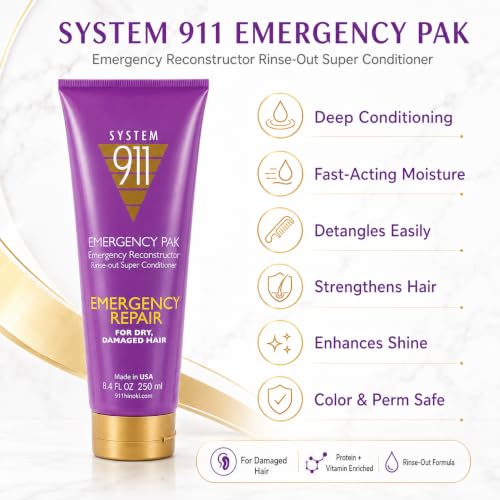 Hayashi System 911 Emergency Deep Conditioner 8.4 Fl Oz - Hair Repair & Moisturizer