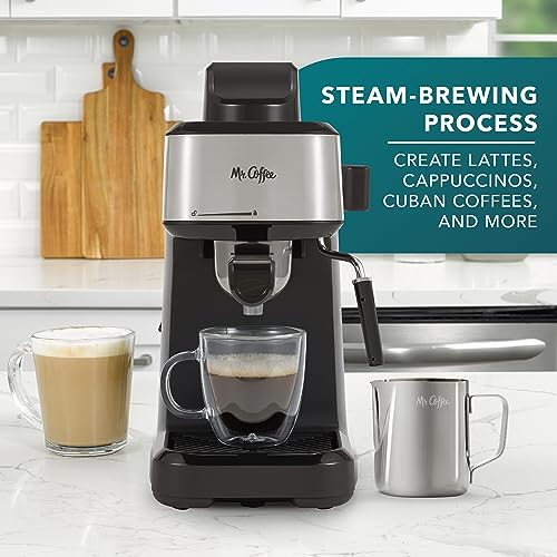 Mr. Coffee 4-Shot Steam Espresso & Cappuccino Maker Without Glass Carafe