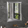 Amorho 24x30 Inch Silver Wall Mirror with Brushed Metal Frame - Bathroom & Home Decor
