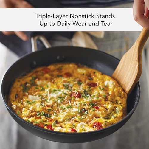 KitchenAid 3-Piece Hard Anodized Induction Nonstick Frying Pan Set with Lids, 8 & 10 Inch Skillets