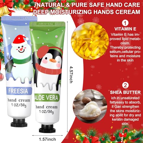 80 Pcs Christmas Hand Lotion Gift Set Bulk Christmas Gifts for Coworkers Employee Natural Plant Fragrance Shea Moisturizing Hand Creams Women Men Stocking Stuffers Xmas Party Supplies