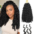 Burmese Curly Crochet Hair 8 Packs - 18 Inch Knotless Spiral Curl Extensions - 1B