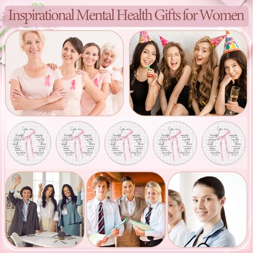 Christian Compact Mirrors Set 60 Pcs Pink Bow with Bible Verse - Religious Gift for Women, Pentecost & Trinity Sunday, Portable Makeup Reflection - Variation of THIS listing 60 / Christian