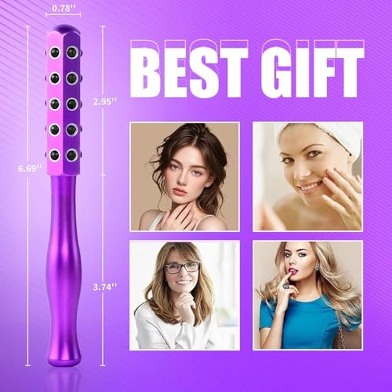 Germanium Beauty Sculptor Roller, 30 Germanium Massage Nodes for Facial Massager & Glow, Face Sculptor Wand, Uplift Facial Massaging Beauty Tool, Portable Cooling & Sculpting